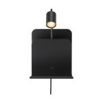 Nordlux Seinävalaisin Roomi Metalli- Musta | IP20 - Sopii 1x GU10 -   USB