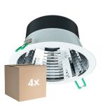 Monipakkaus 4x Philips LED Alasvalo Coreline DN142B Aluminium Valkoinen 11W 1200lm 60D - 830 Lämmin Valkoinen | Odetnij 155mm - IP20 - UGR<19