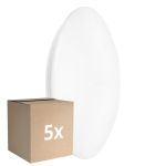 Monipakkaus 5x Ledvance LED Bulkhead Surface CIRCULAR 500 PS Teräs Valkoinen 42W 3500lm - 830 Lämmin Valkoinen | IP44