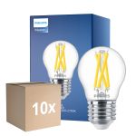 Monipakkaus 10x Philips MASTER LED E27 Pallo Filament Kirkas 3.5W 470lm - 922-927 Dim To Warm | Paras Värintoisto - Himmennettävä - Korvaa 40W