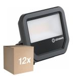 Monipakkaus 12x Ledvance LED Valonheitin Aluminium Musta 17W 2400lm 100D - 865 Päivänvalo Valkoinen | IP66 - Symmetrinen