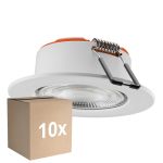 Monipakkaus 10x Ledvance Kohdevalaisin Combo Fire Rated FIX Valkoinen 5W 560lm 60D - 840 Kylmä Valkoinen | Odetnij 70 - IP65 - Himmennettävä