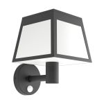 Eglo Seinävalaisin Altilia Solar Musta 7W 800lm - 830 Lämmin Valkoinen | IP65 - Liiketunnistin
