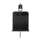Nordlux Seinävalaisin Roomi Metalli- Musta | IP20 - Sopii 1x GU10 -   USB