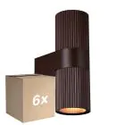 Monipakkaus 6x Nordlux Kyklop Seinävalaisin Aluminium Ruosteinen  Up & Down | Sopii 2x GU10