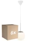 Monipakkaus 6x Nordlux Café Riippuvalaisin Lasi Valkoinen | Sopii E27