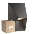 Monipakkaus 6x Nordlux Pontio Seinävalaisin Aluminium Musta | IP54 - Sopii 1x GU10