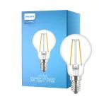 Philips Corepro LED Lustre E14 Pallo Filament Kirkas 2W 250lm - 827 Erittäin Lämmin Valkoinen | Korvaa 25W